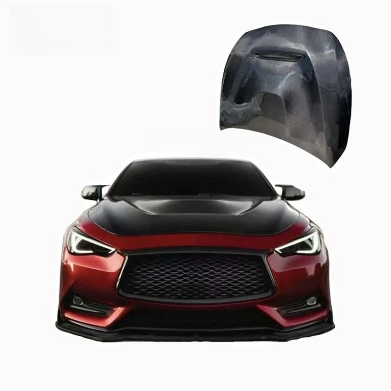 For Q60 GTS Style Carbon Fiber Engine Cover Highly Durable Universal Fitment Bonnet Engine Hood